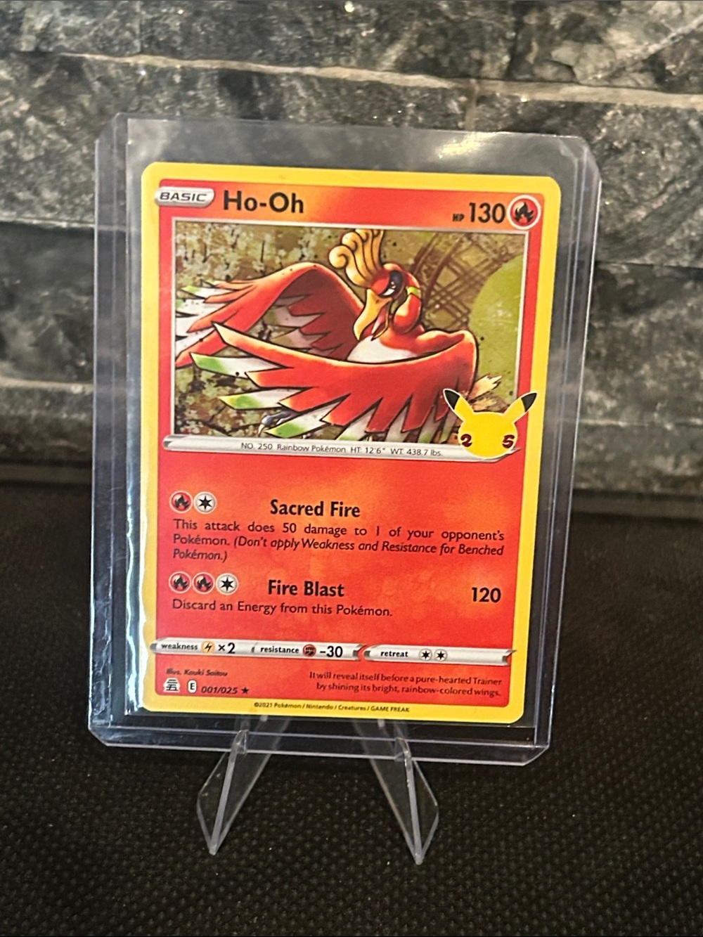 Pokemon Ho-Oh Holo Stamped 002/025 from 25th Anniversary Celebrations set M/NM